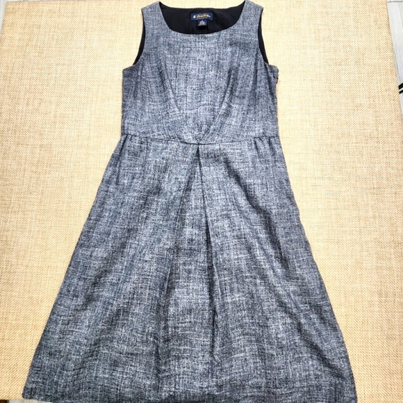 Brooks Brothers‎ Italian Midi Dress Silk Linen Blend Sleeveless Size 8 Gray - Picture 1 of 8